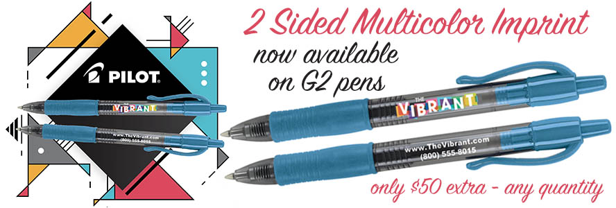 2 Sided Multicolor Imprint on G2 Pens